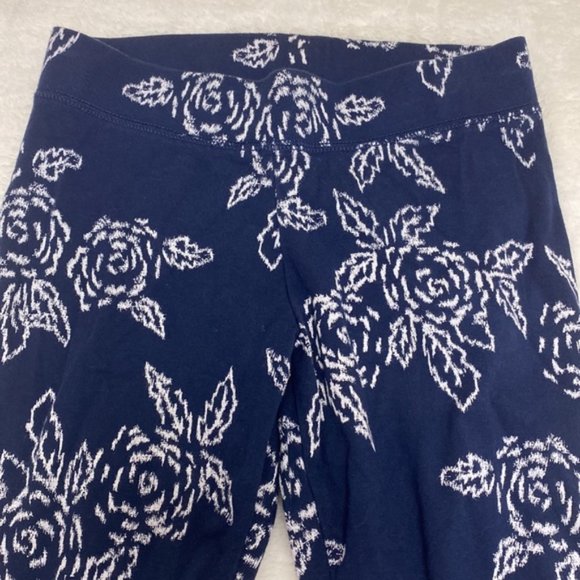 Aerie soft Rose Print Navy blue cropped leggings size Small, EUC - Picture 2 of 5